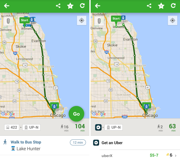 Combining Public Transit with Cabs - Citymapper